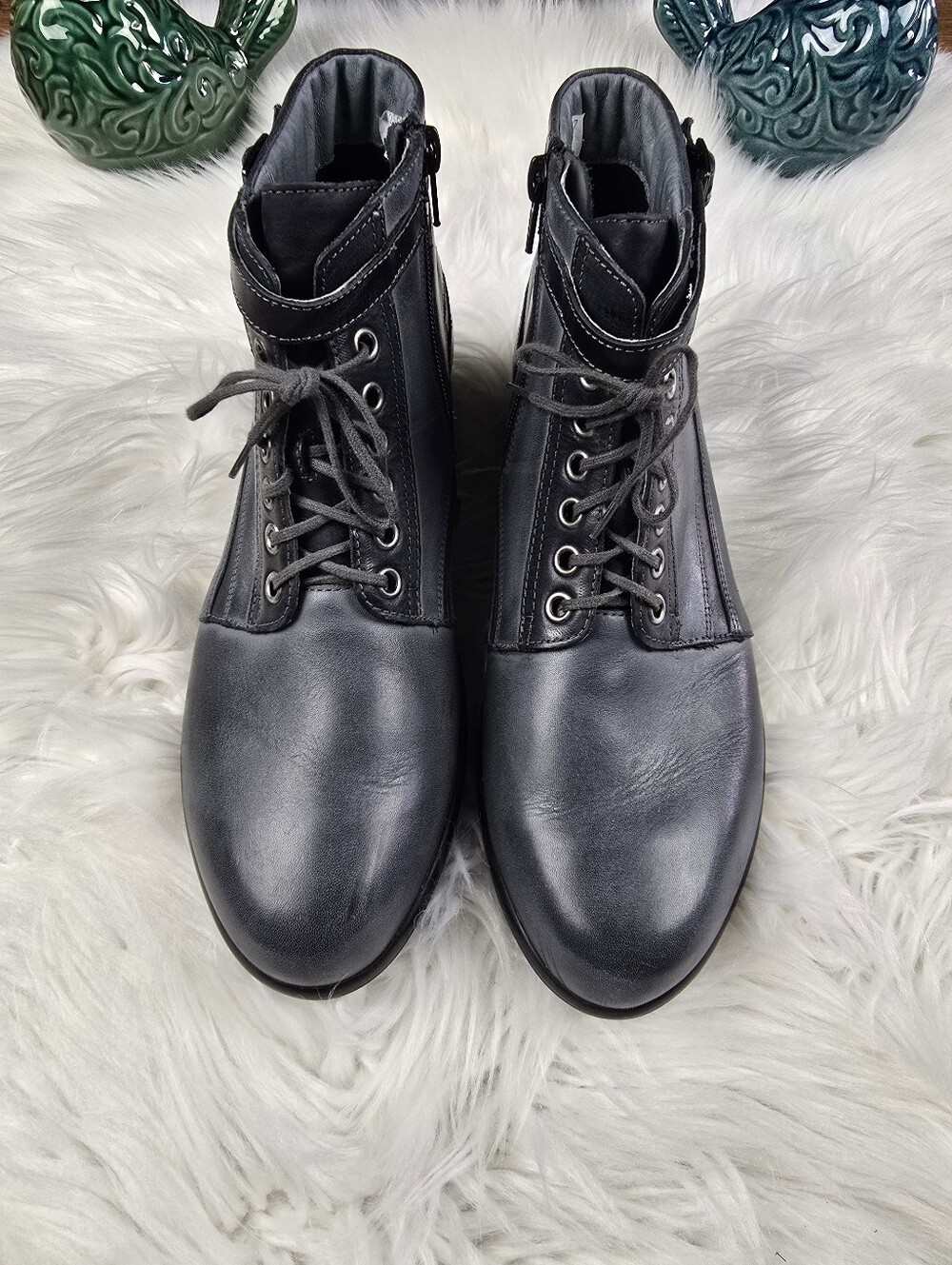 Naot Kona Blue Gray Leather Boot Size 40 - Picture 13 of 14